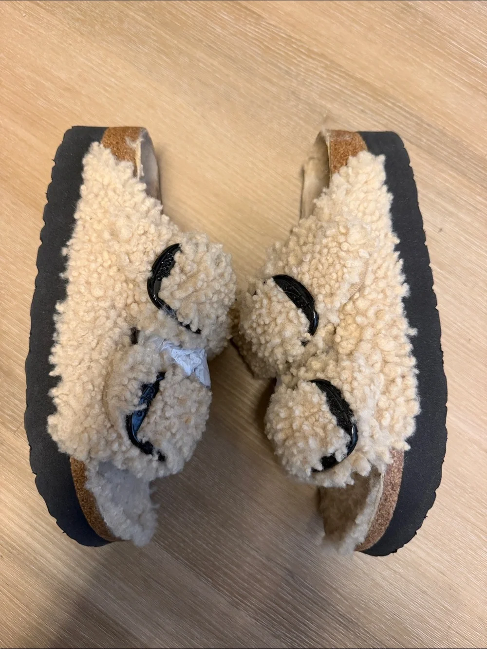Birkenstock Papillio Arizona Big Buckle Teddy Shearling Eggshell 39 / US L8 M6